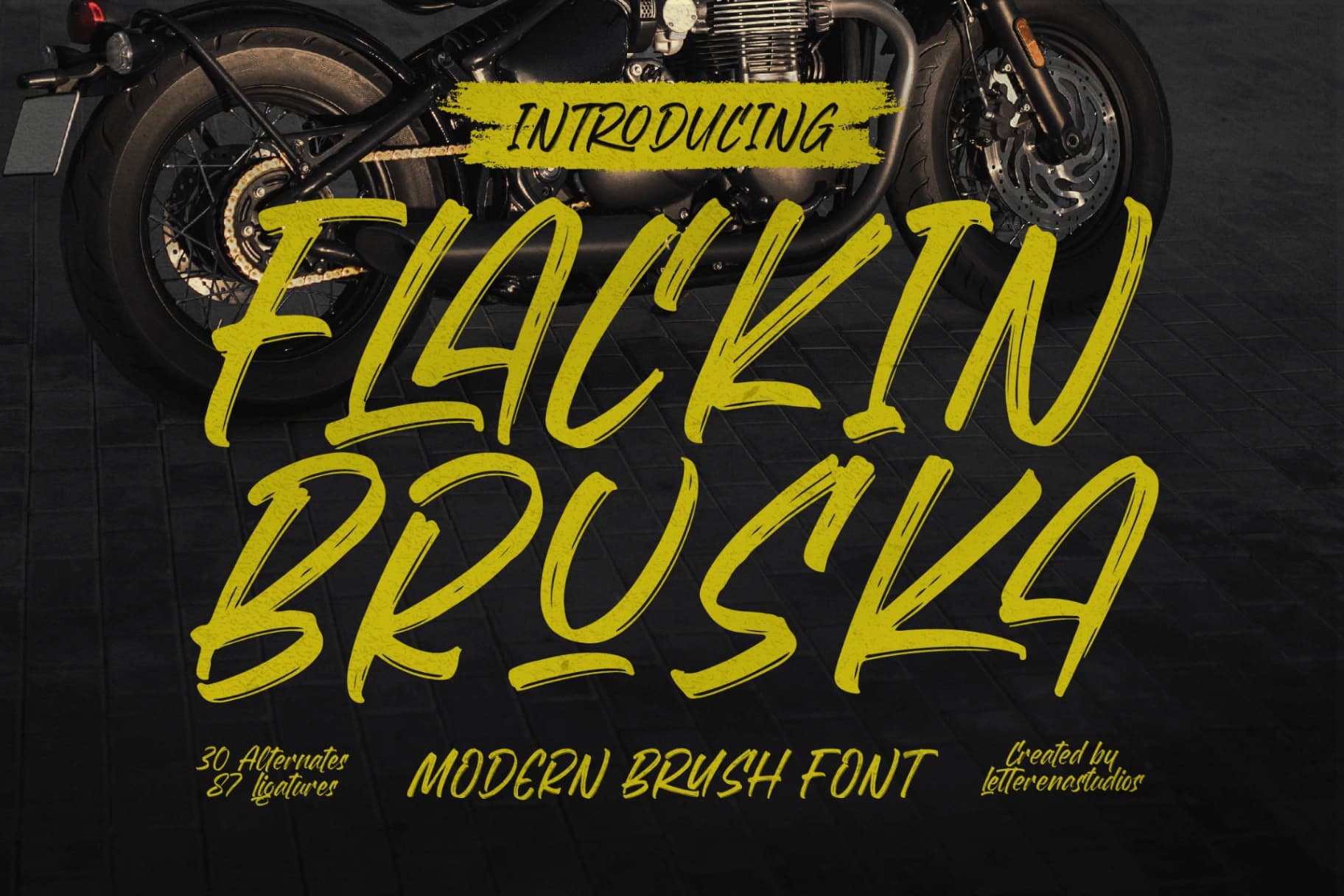 Preview of Flackin Bruska - Modern Brush Font font