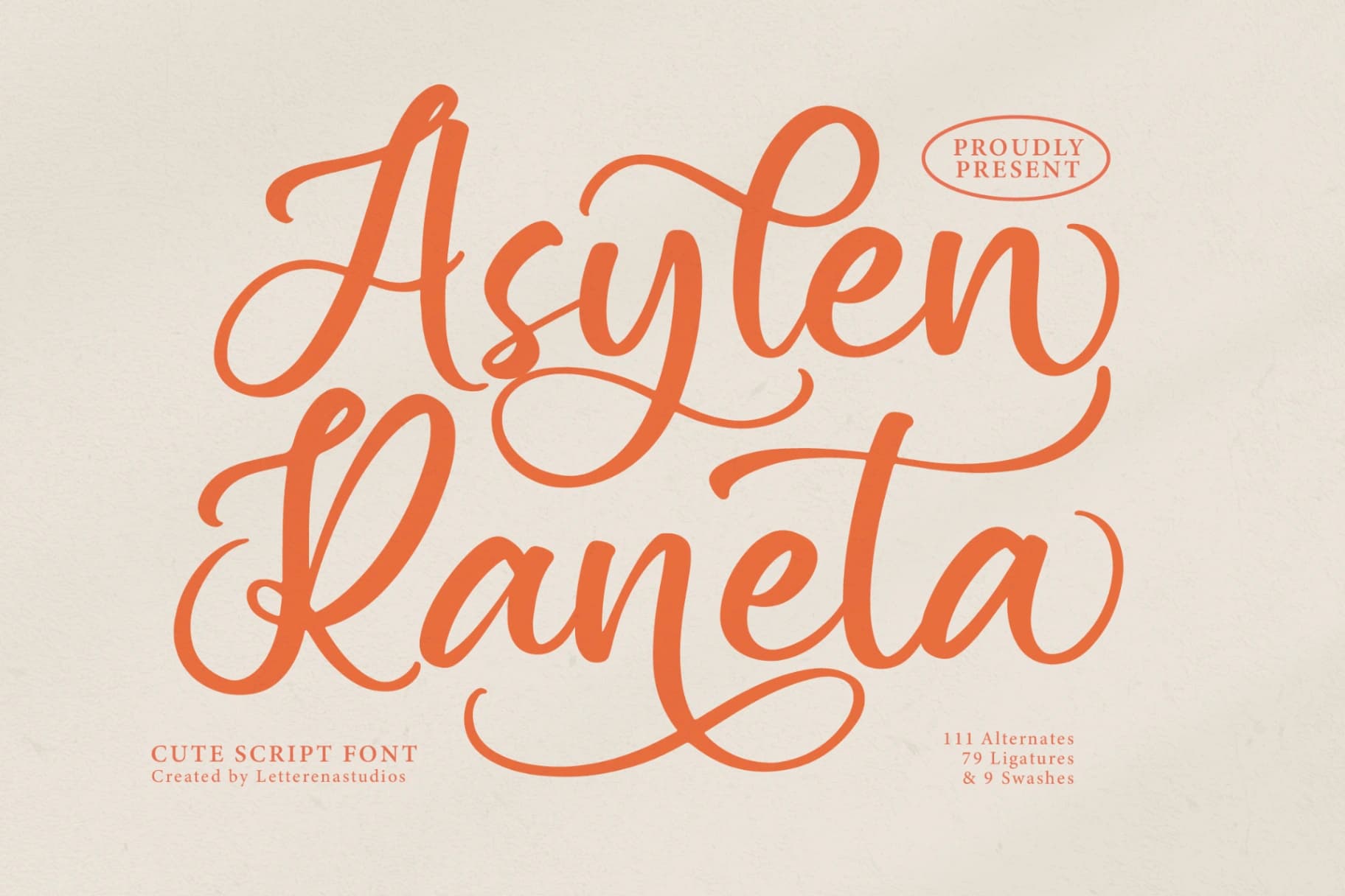 Preview of Asylen Raneta - Cute Script Font font