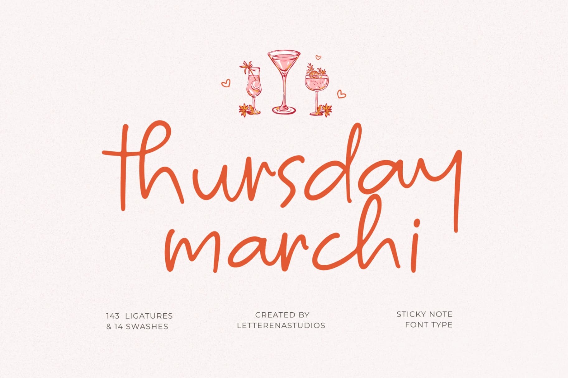 Preview 15 for Thursday Marchi - Sticky Note Font