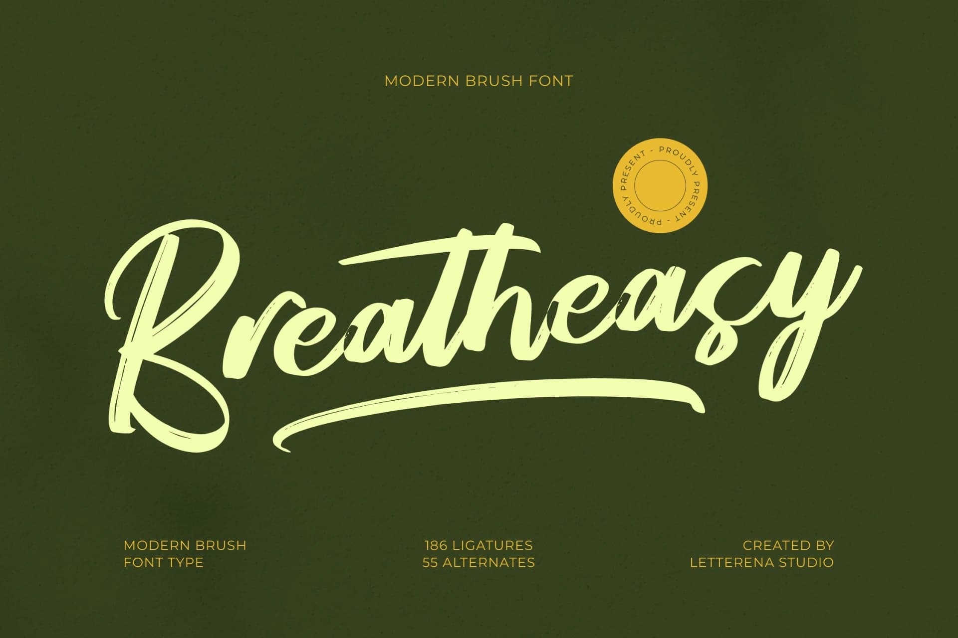 Preview of Breatheasy – Modern Brush Font Type font