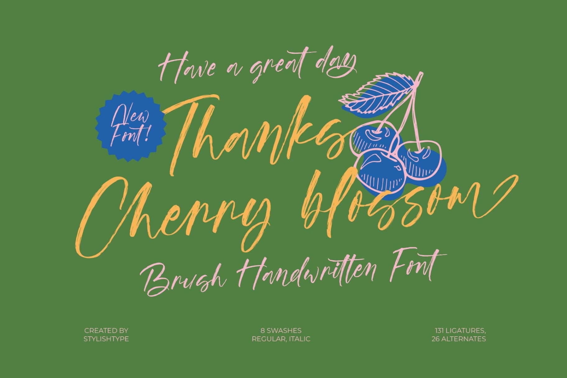 Preview 15 for Vintage Cherry Blossom - Brush Handwritten Font