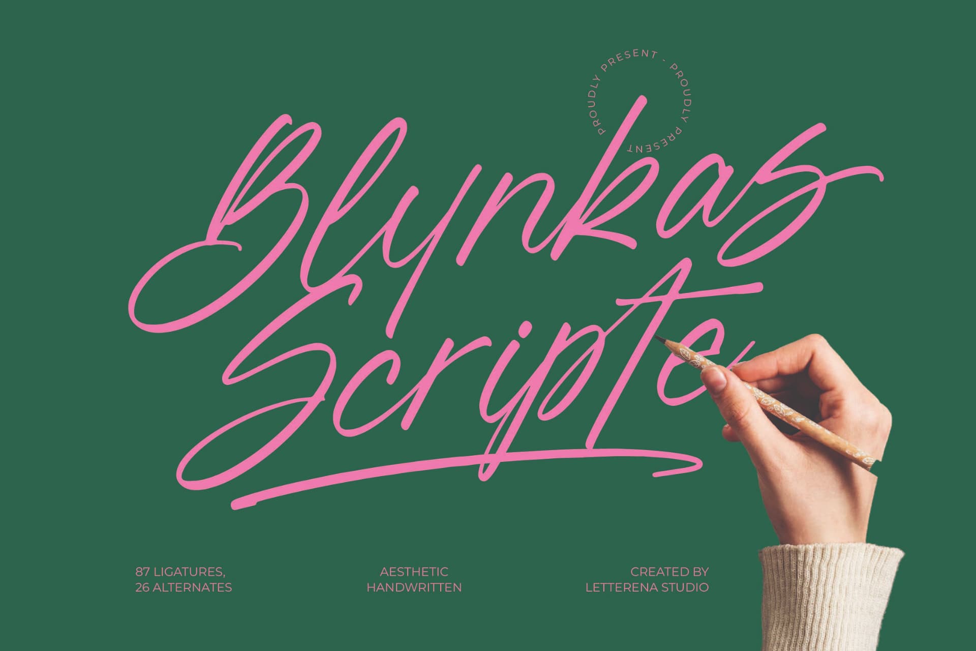 Preview of Blynkas Scripte – Aesthetic Handwritten Font font
