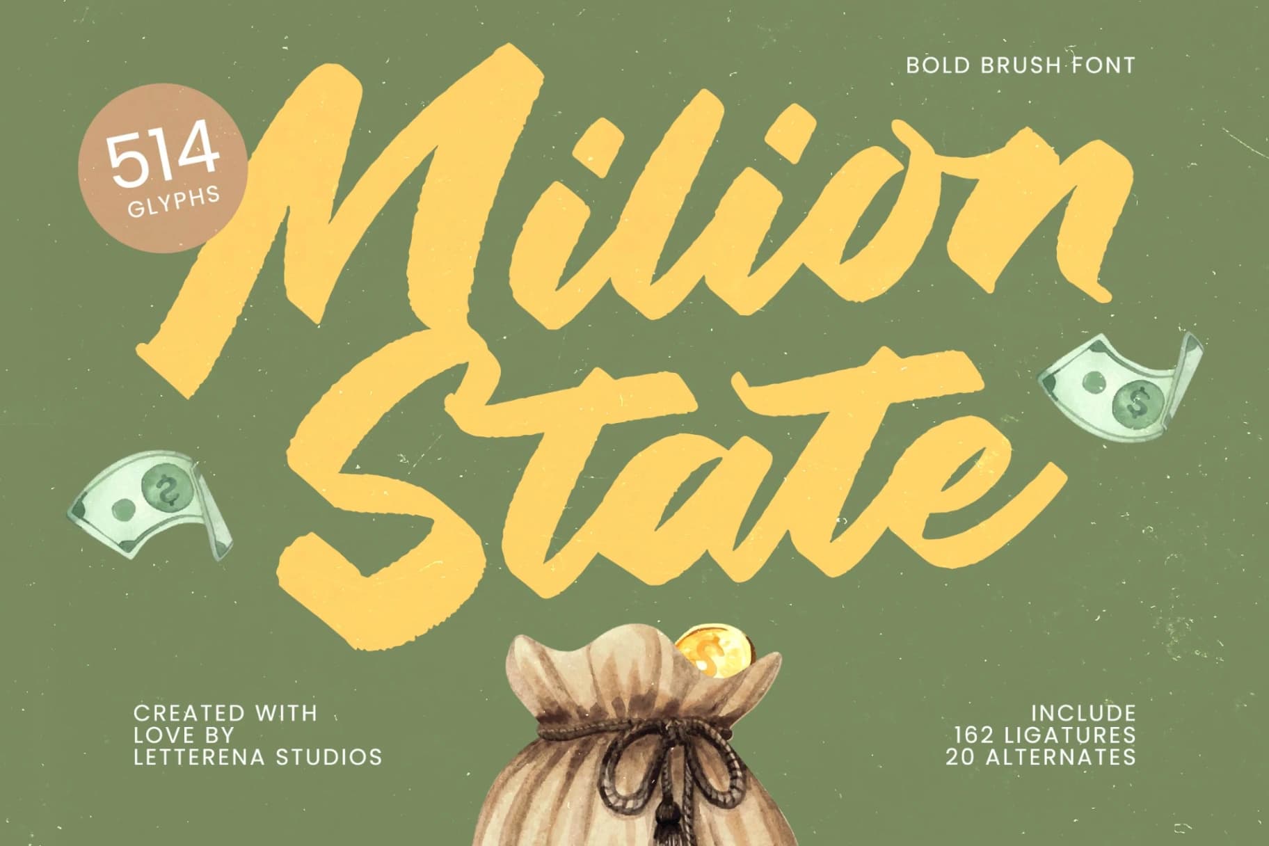 Preview of Milion State – Bold Brush Font font