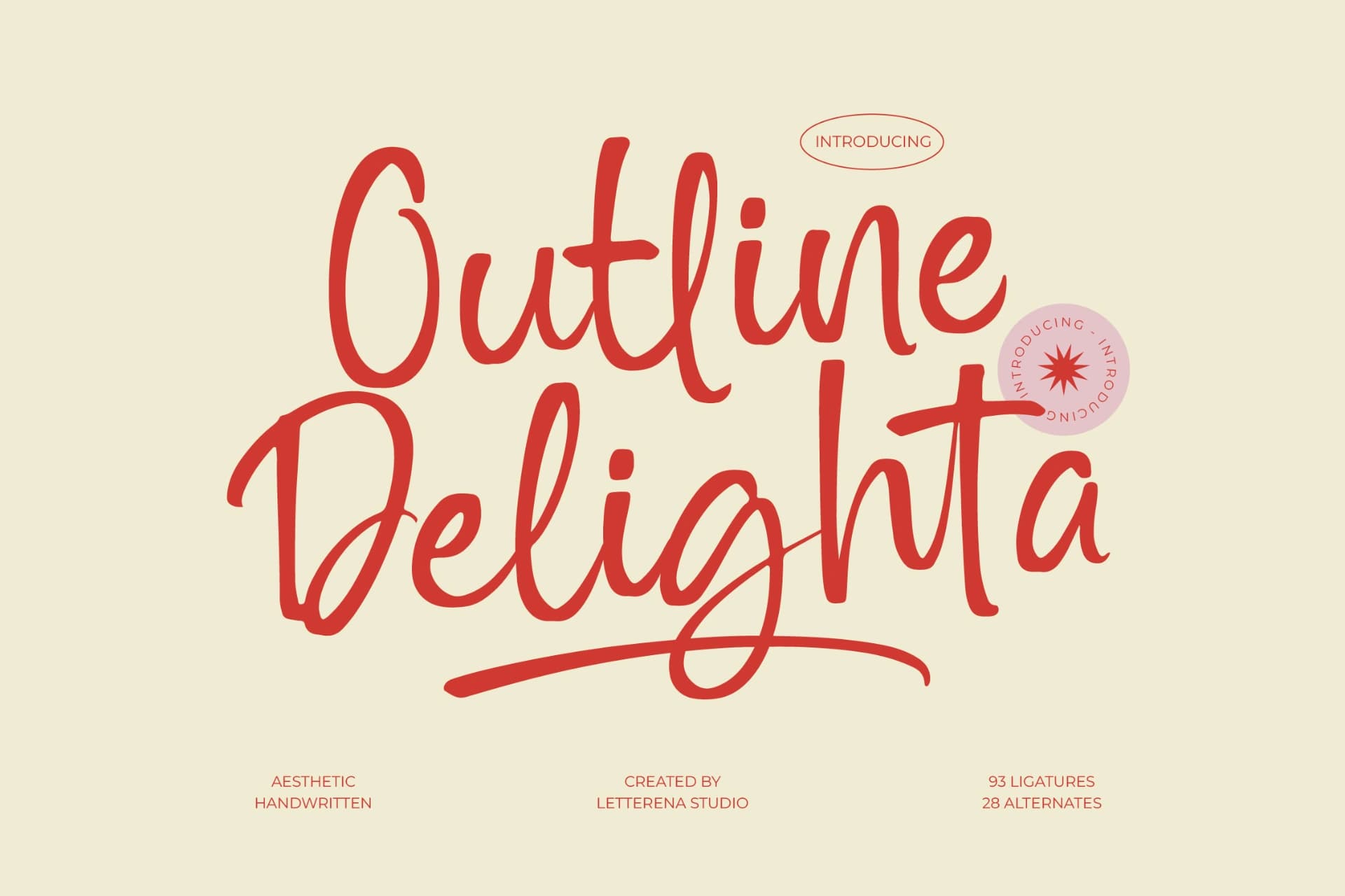 Preview of Outline Delighta – Aesthetic Handwritten Font font