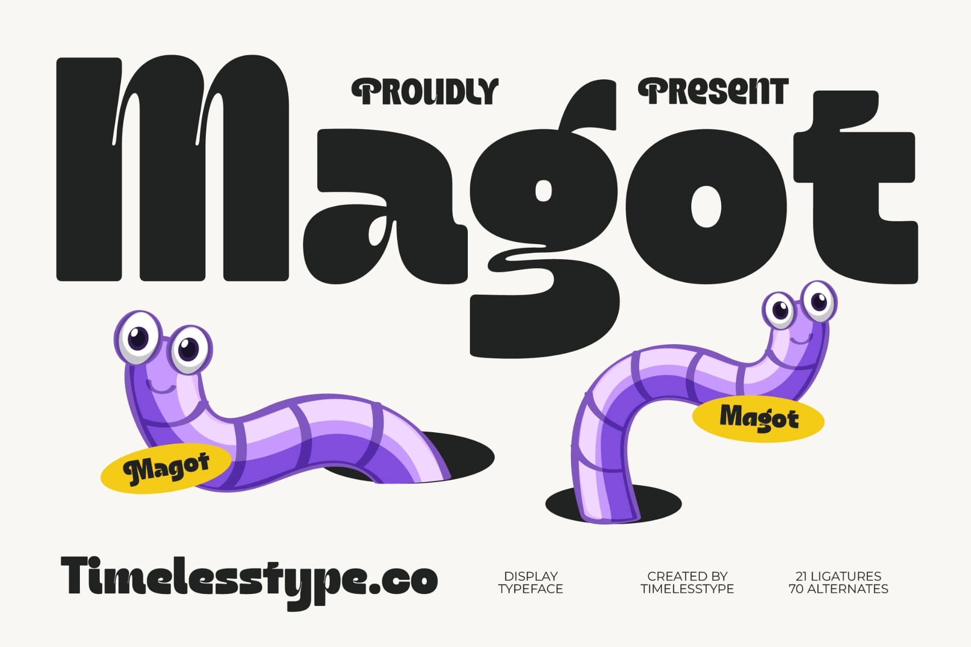 Preview of Magot - Groovy Display Typeface font