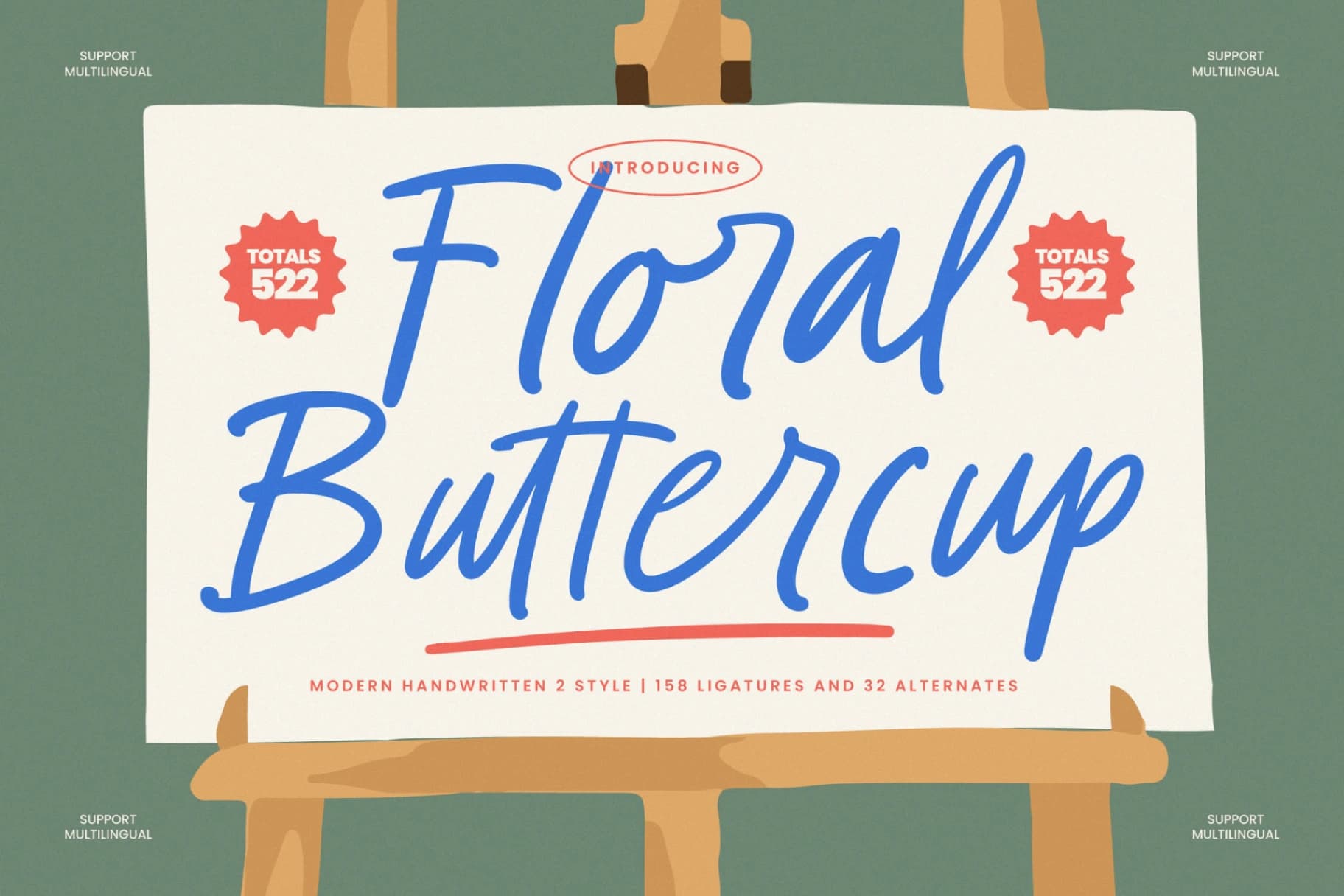Preview of Floral Buttercup - Modern Handwritten Font font