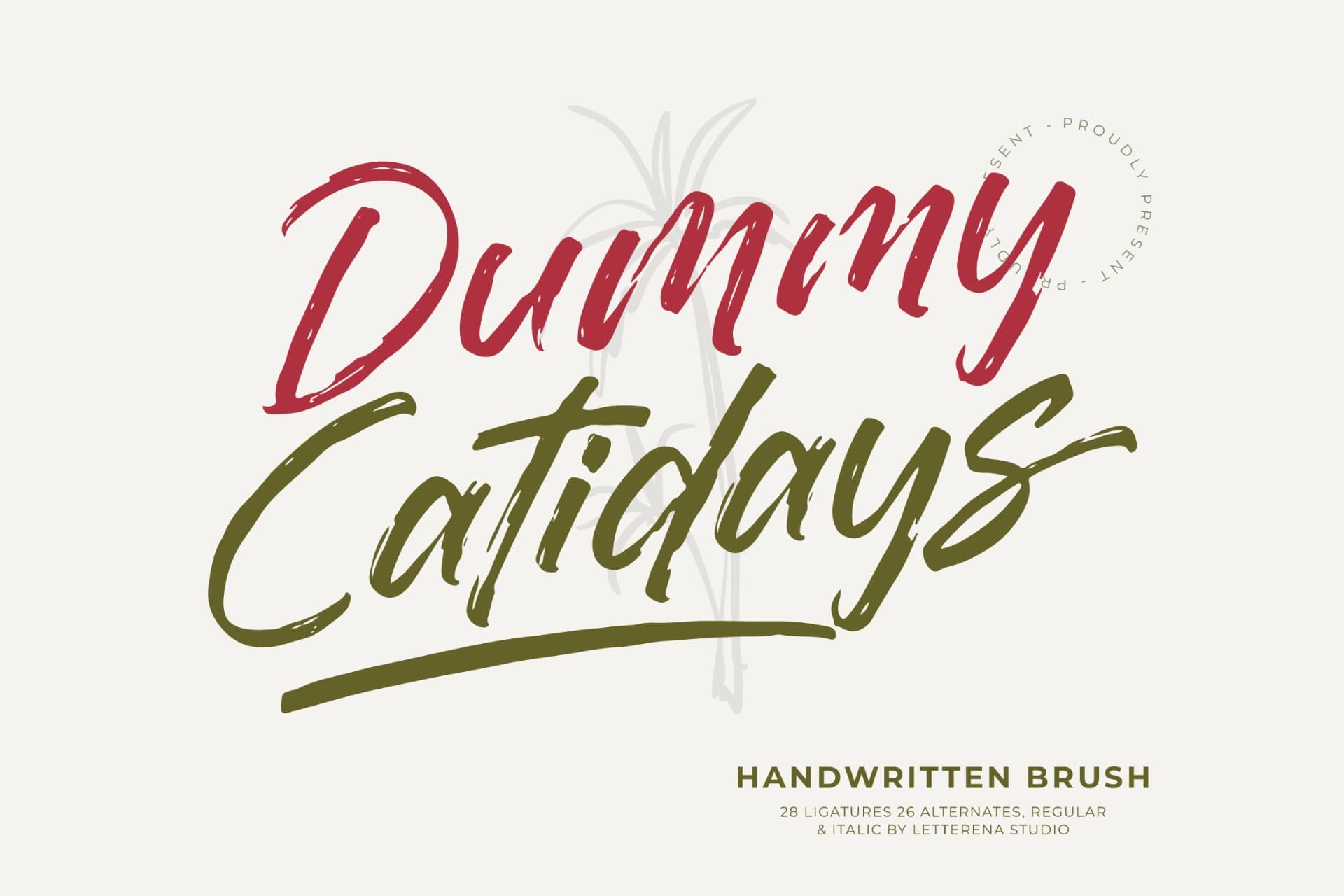 Preview of Dummy Catidays - Handwritten Brush Font font