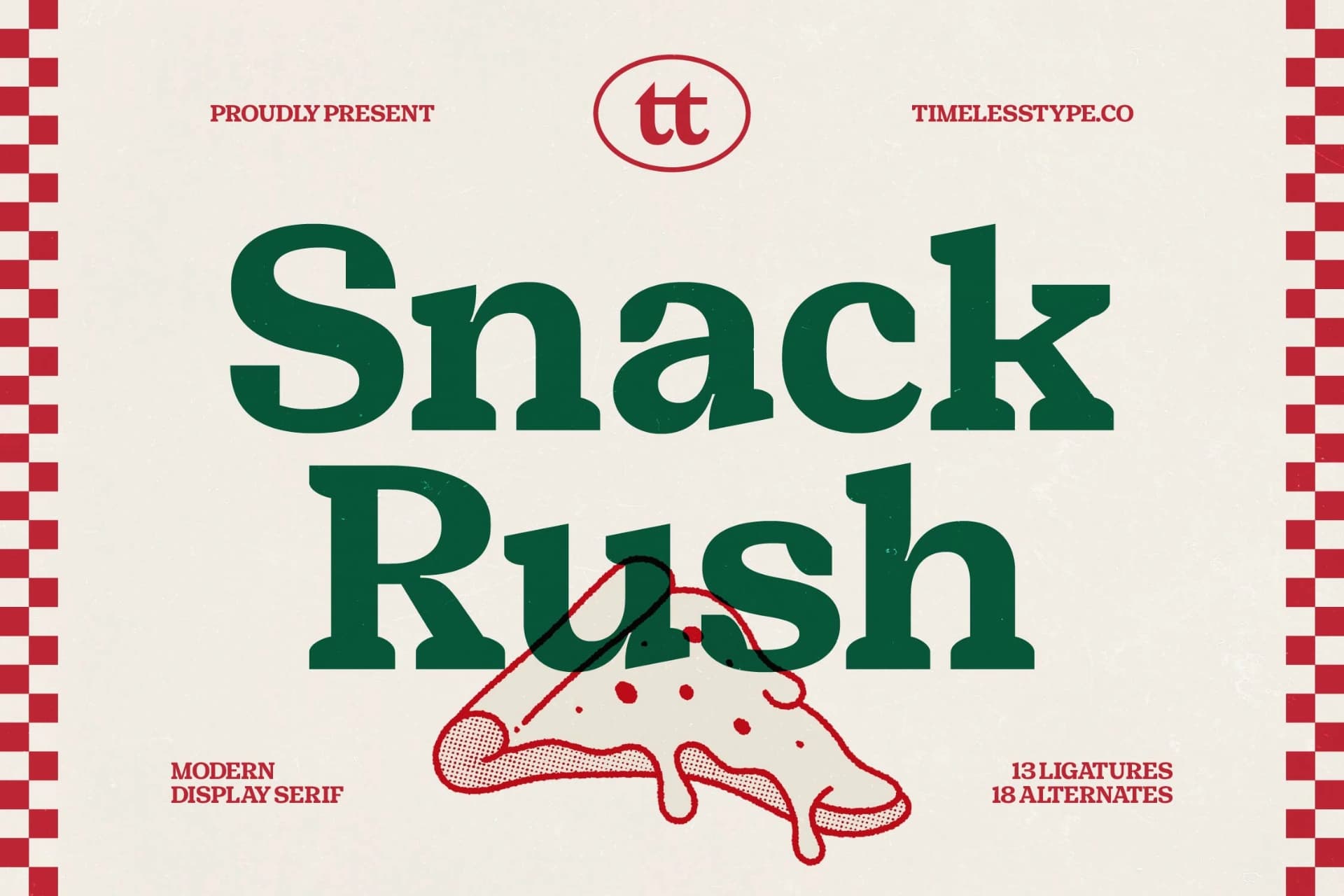 Preview of Snack Rush - Modern Display Serif font