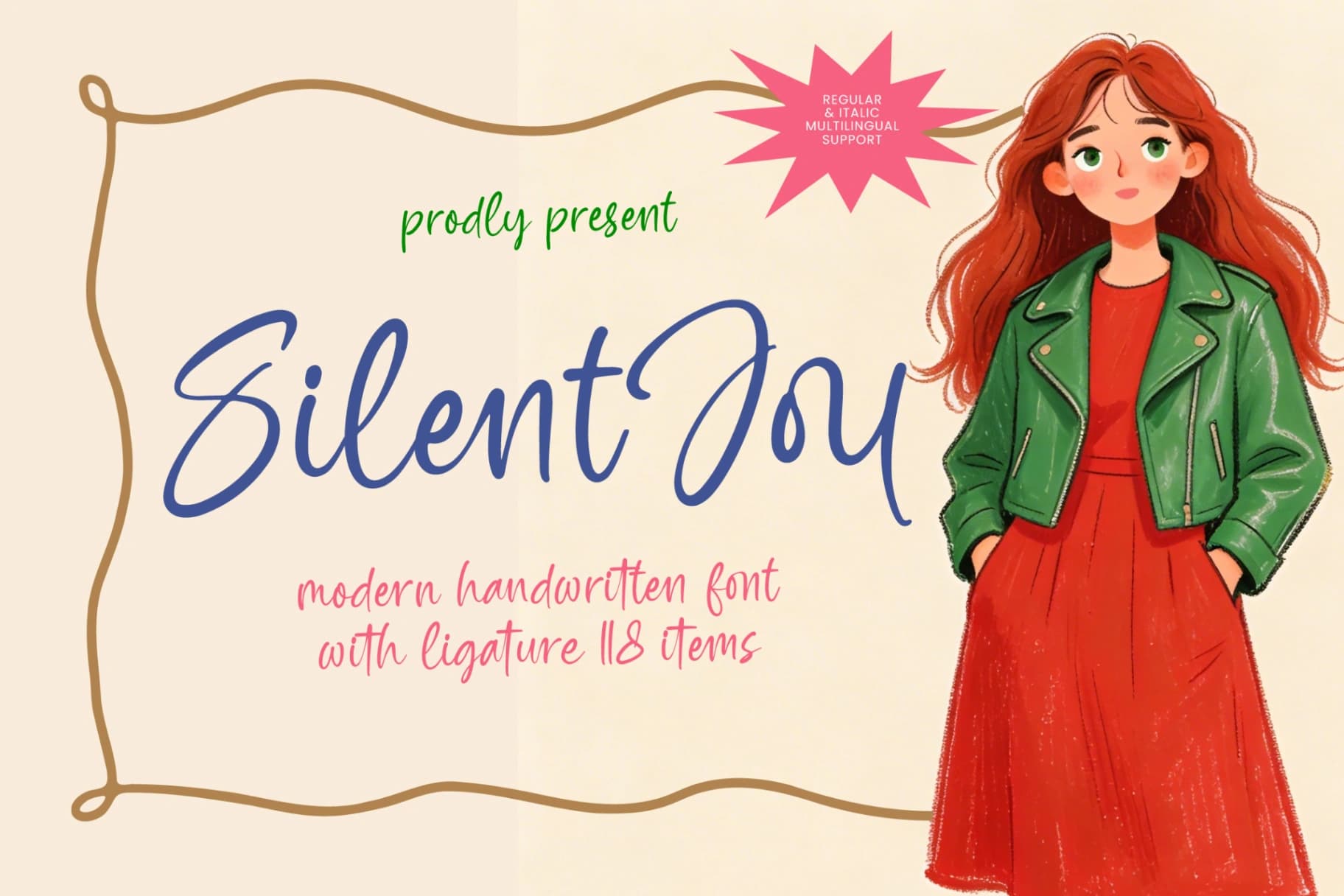 Preview of Silent Joy - Modern Handwritten Font font