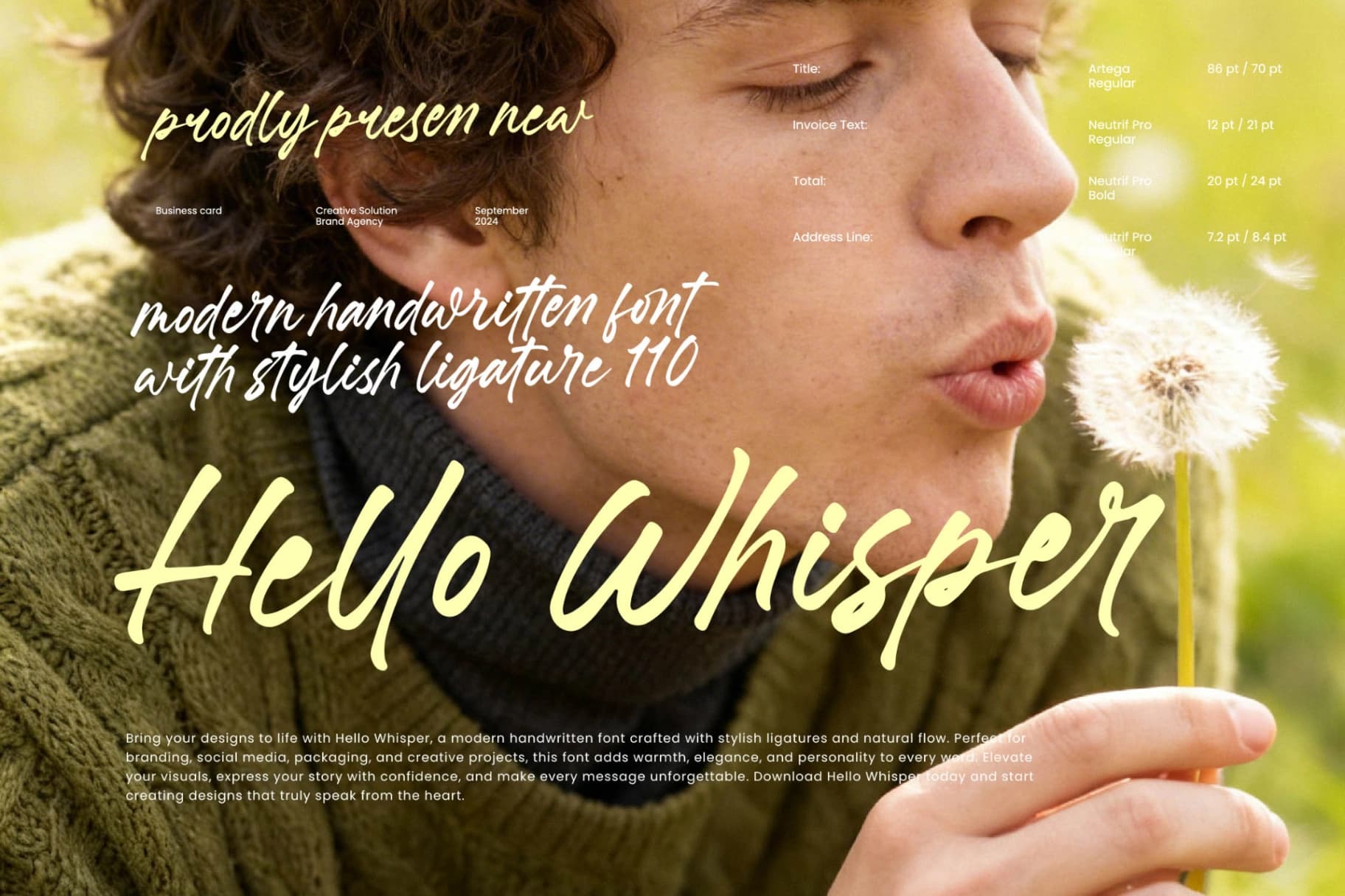 Preview of Hello Whisper - Modern Handwritten Font font
