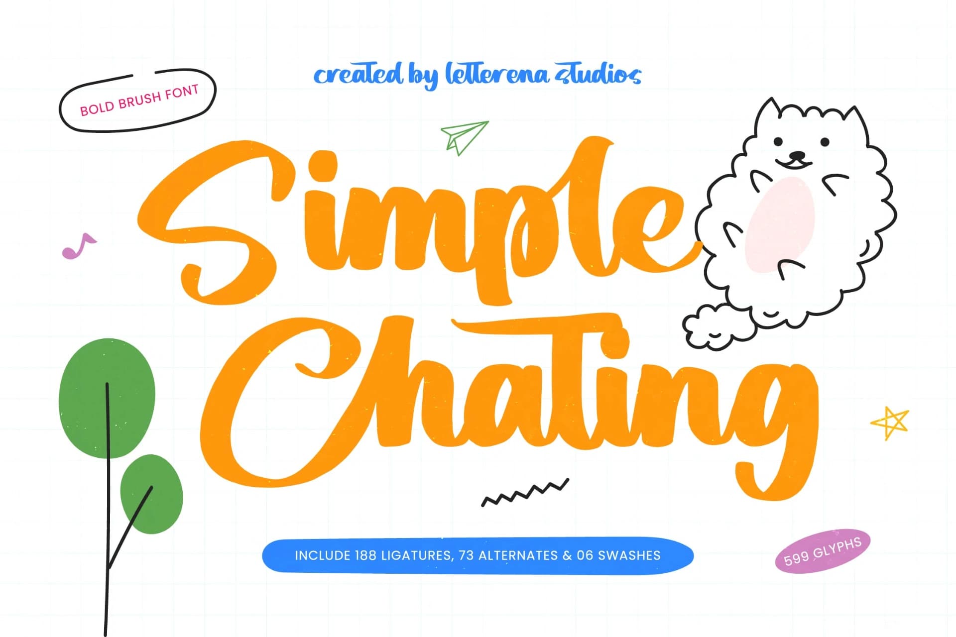 Preview of Simple Chating - Bold Brush Font font