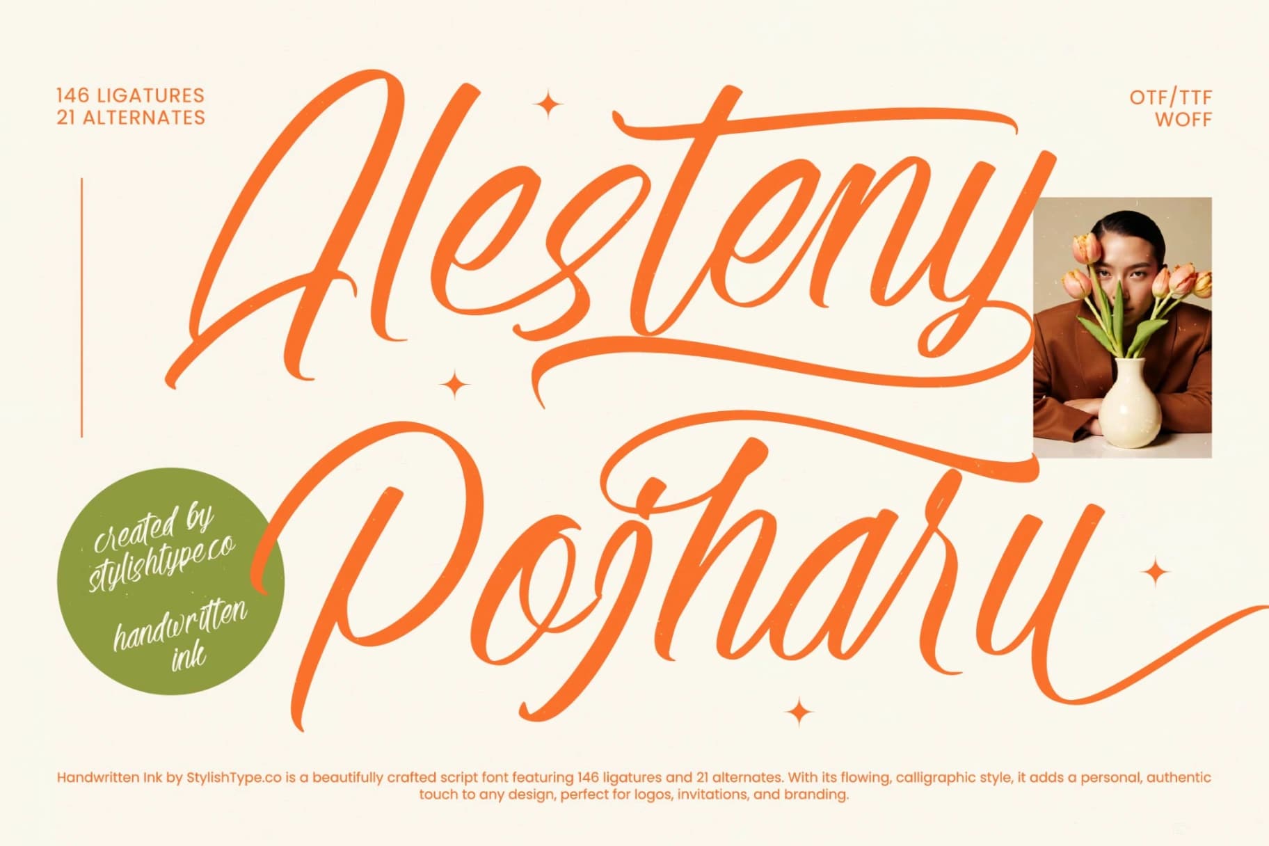 Preview of Alesteny Pojharu - Handwritten Ink Font font