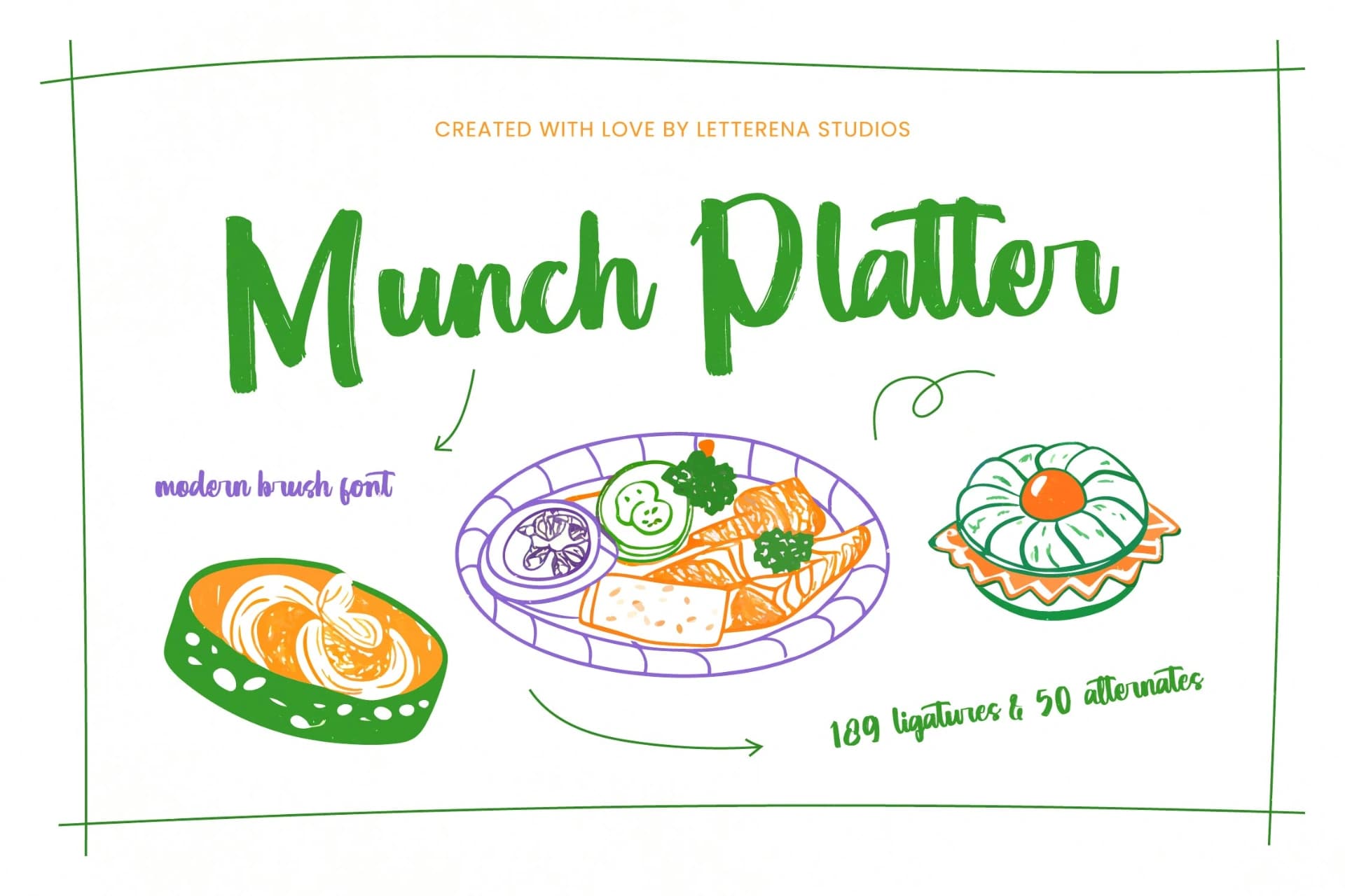 Preview of Munch Platter - Modern Brush Font font