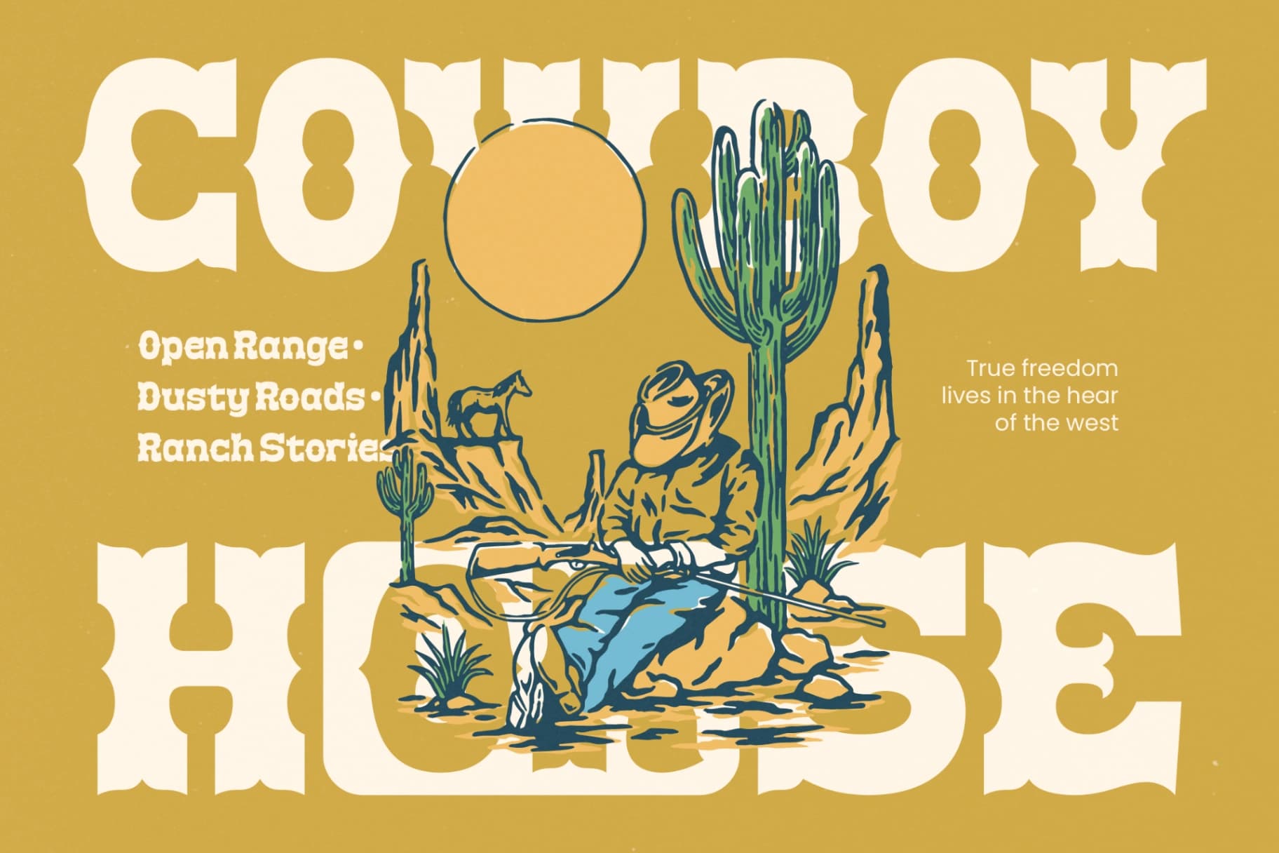 Preview 2 for Brokense Cowboy - Western Slab Serif Display