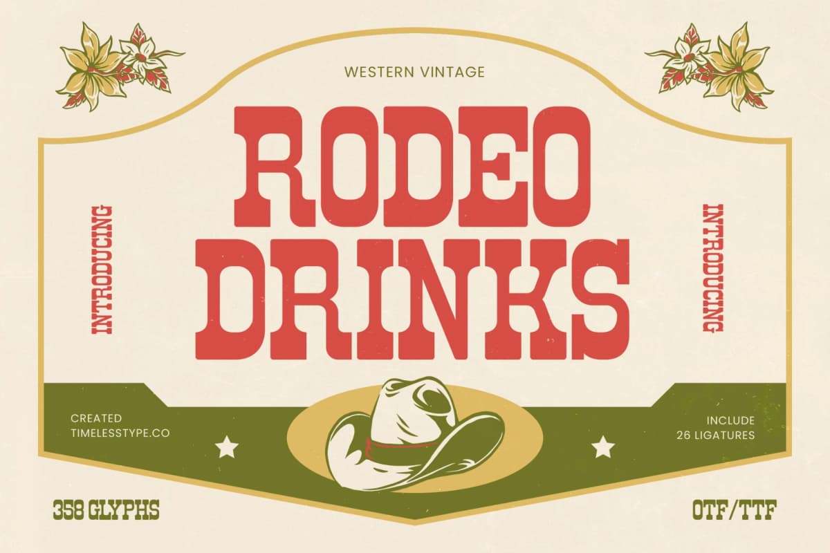 Rodeo Drinks - Western Vintage font preview