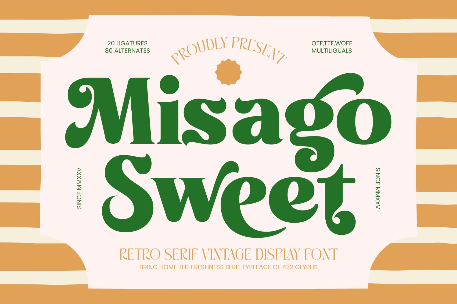 Preview of Misago Sweet - Retro Serif Vintage Display Font font