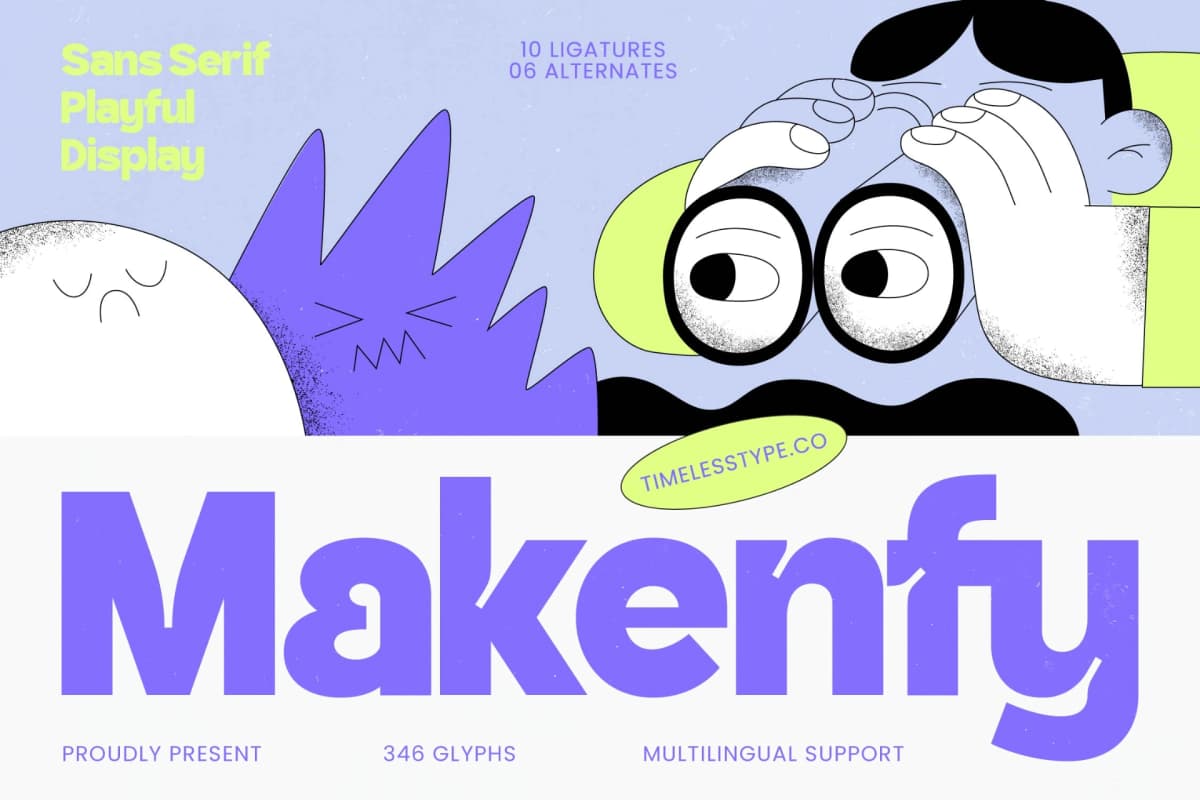 Makenfy – Sans Serif Playful Display font preview