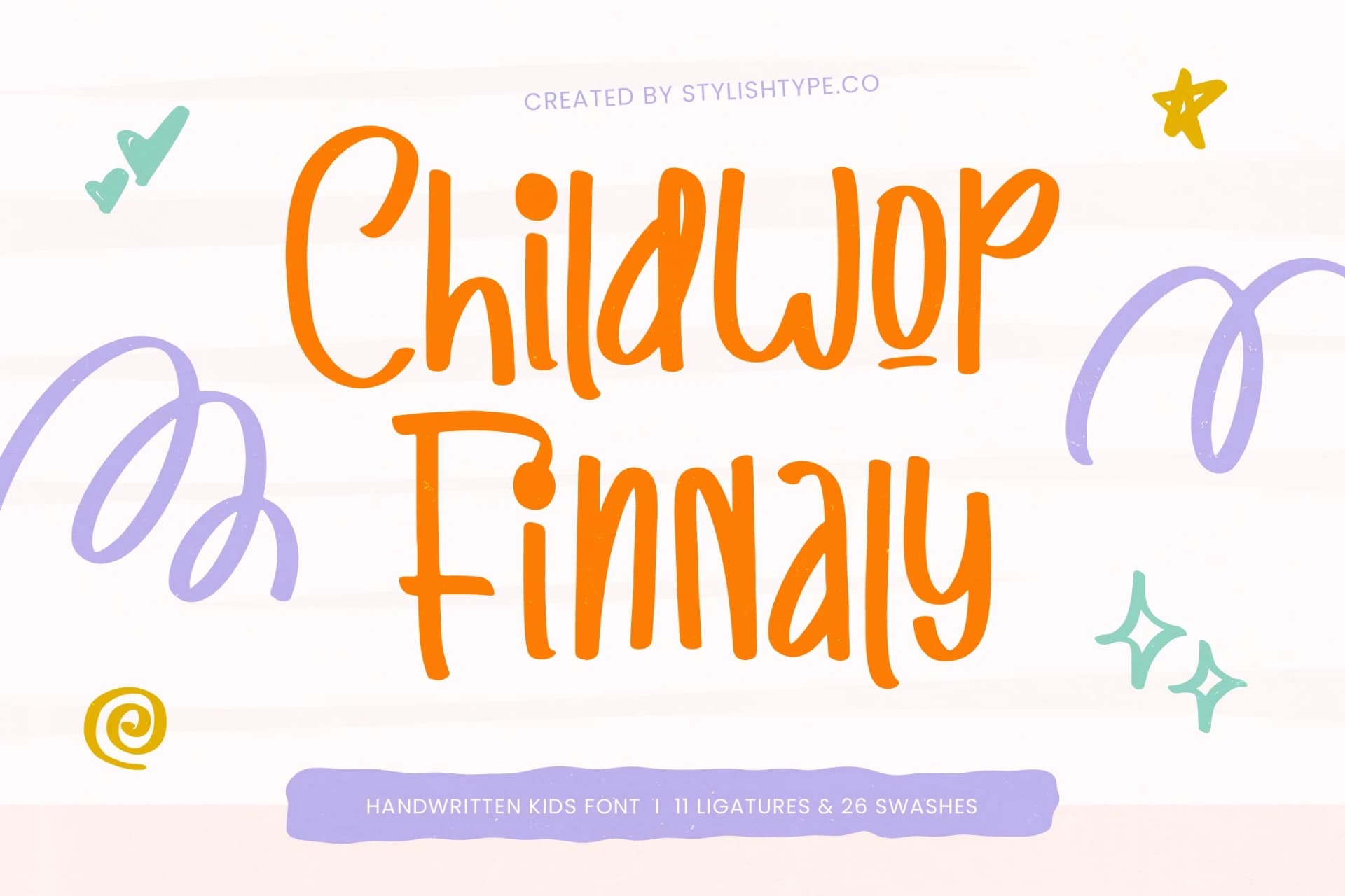 Preview of Childwop Finnaly - Handwritten Kids Font font