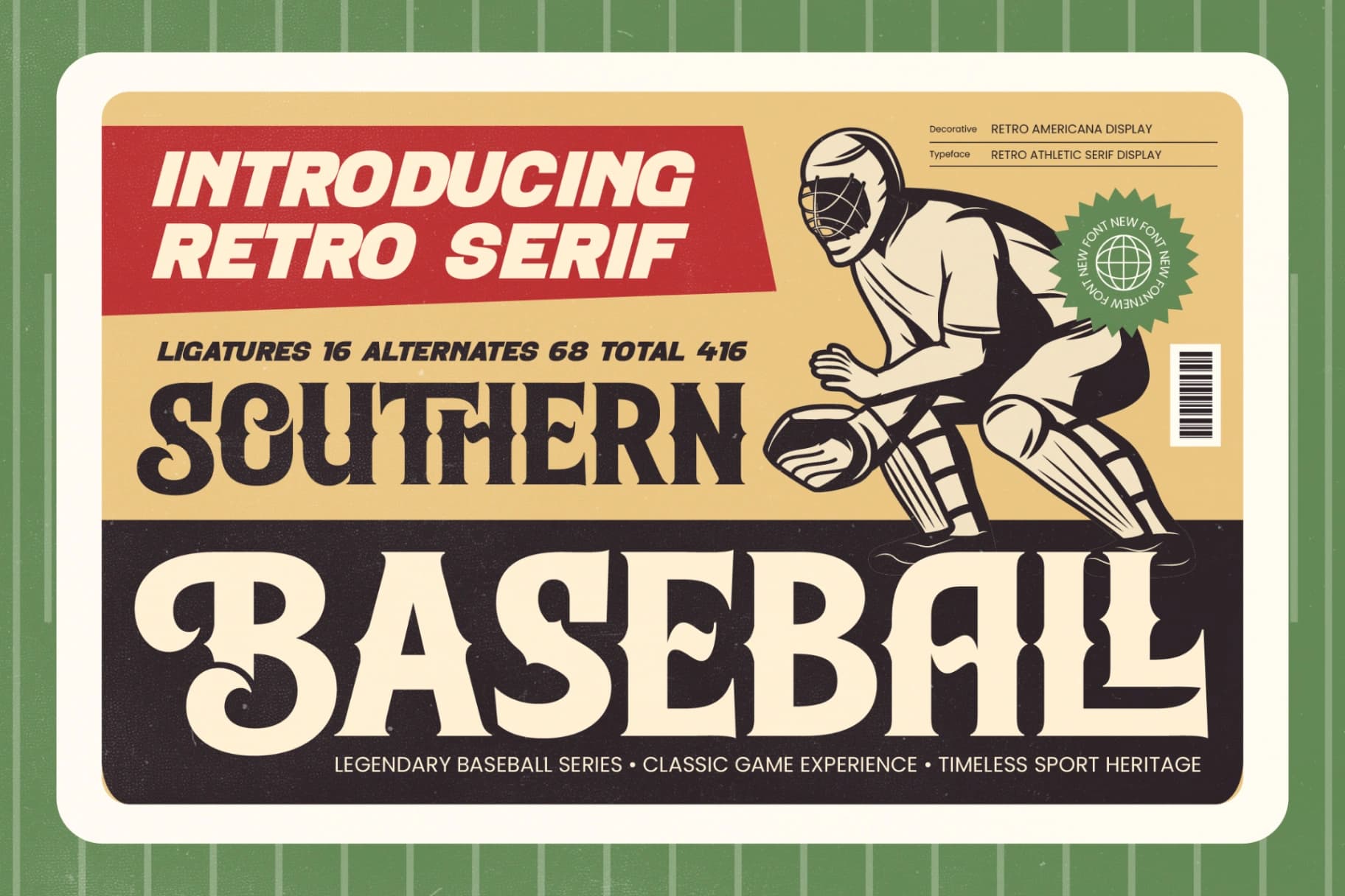 Preview of Southern Baseball - Retro Athletic Serif Display font