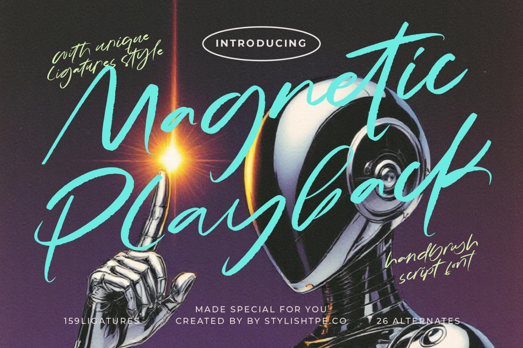 Preview of Magnetic Playback - Handbrush Script Font font