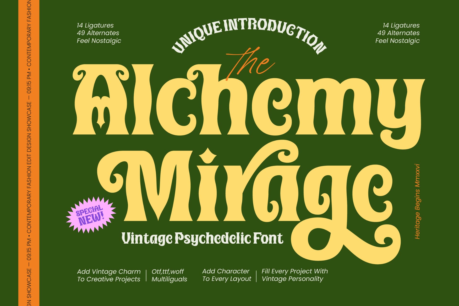 Preview of Alchemy Mirage – Vintage Psychedelic Font font