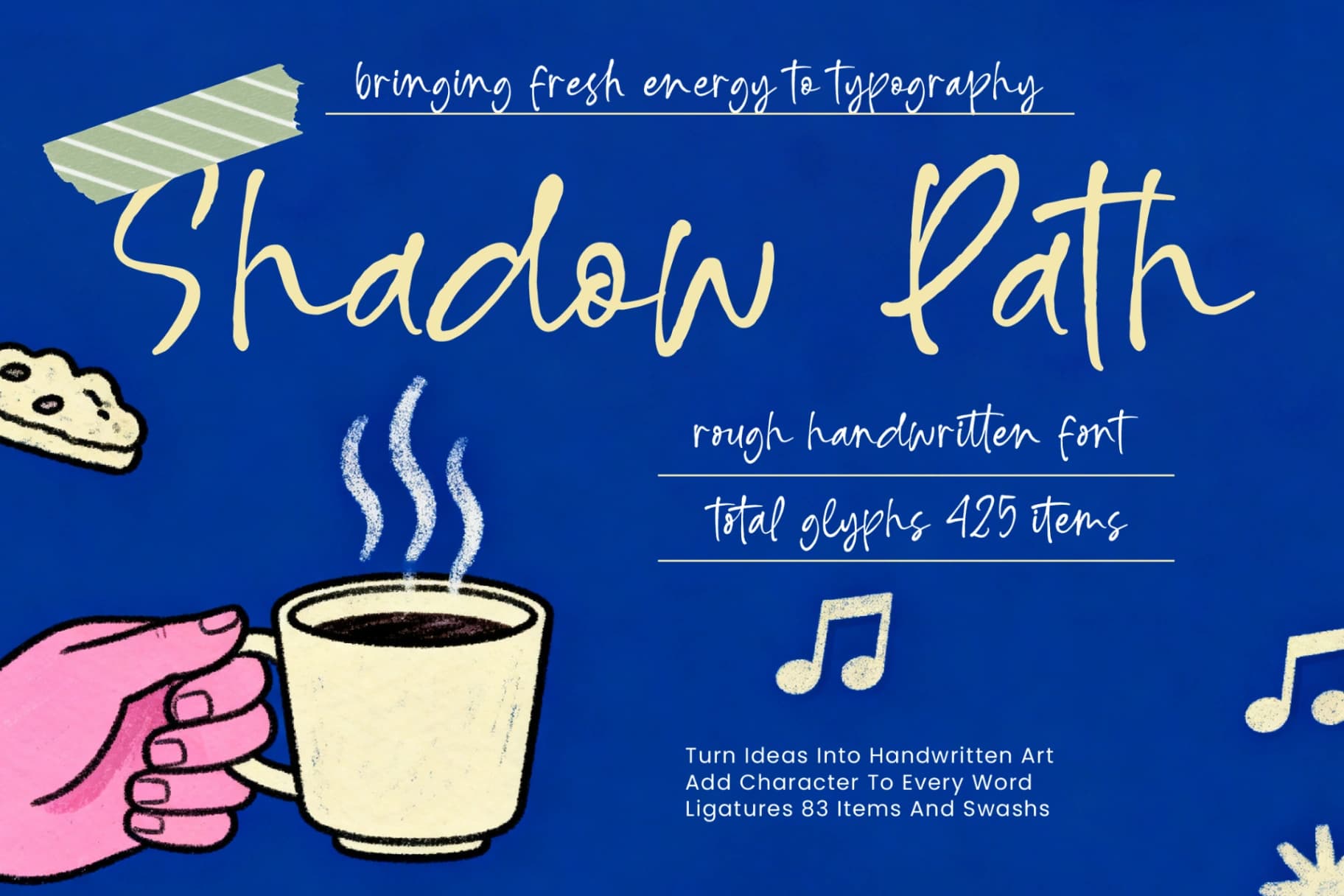 Preview of Shadow Path - Rough Handwritten Font font