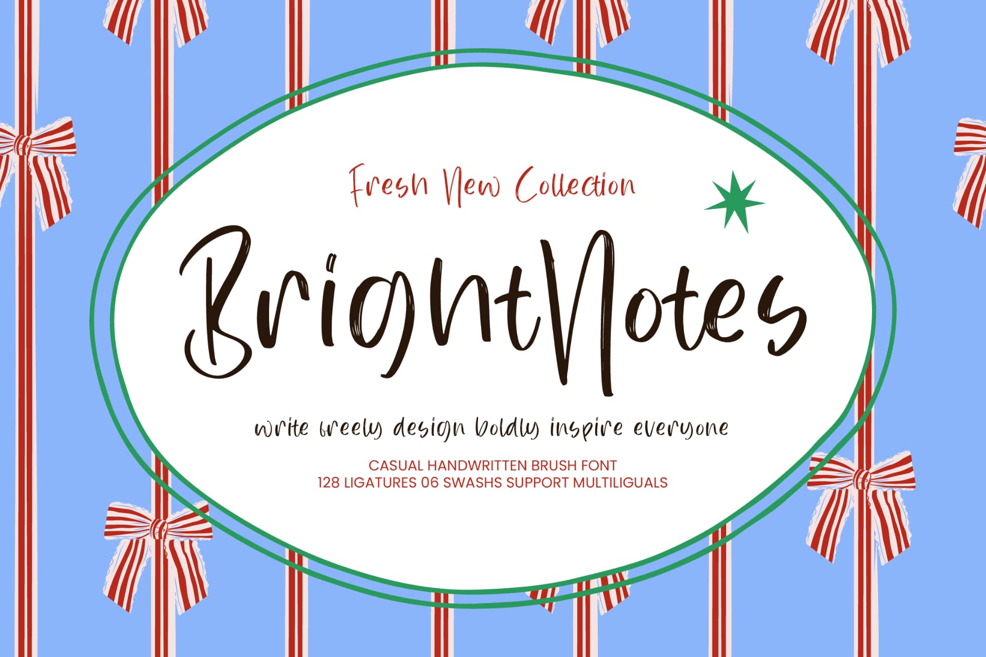 Preview of Bright Notes - Casual Handwritten Brush Font font