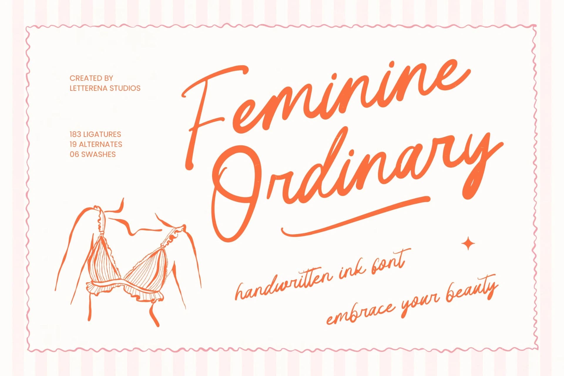 Preview of Feminine Ordinary - Handwritten Ink Font font