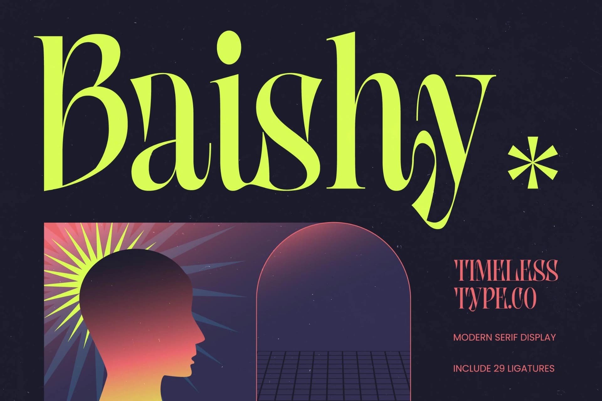 Preview of Baishy - Modern Serif Display font