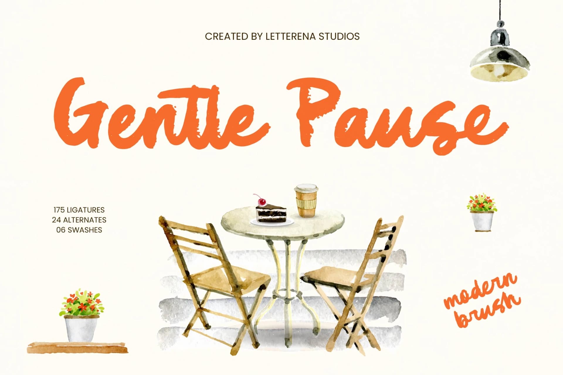Preview of Gentle Pause - Modern Brush font