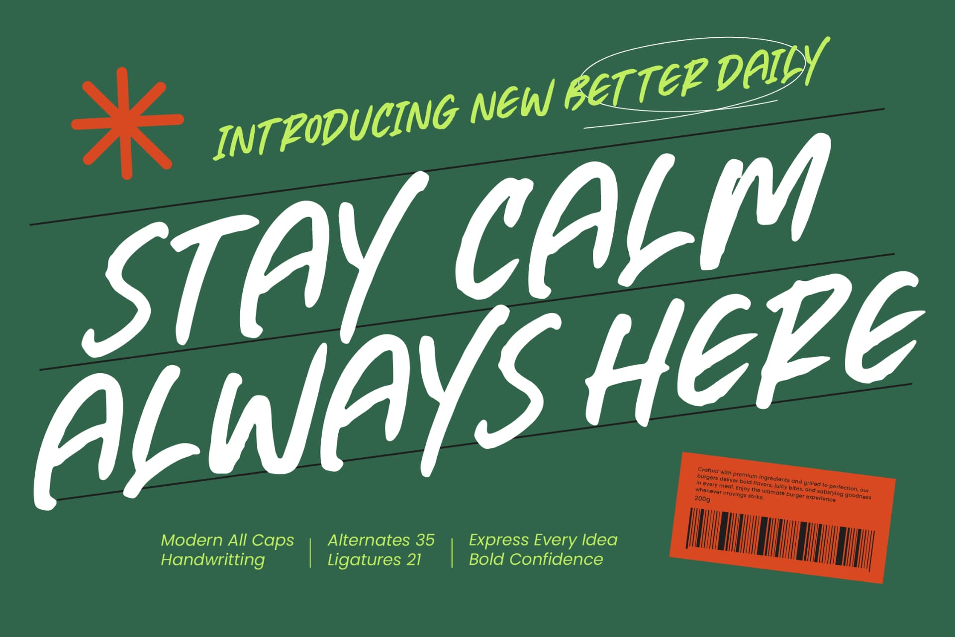 Preview of Better Daily - Modern All Caps Handwritting font