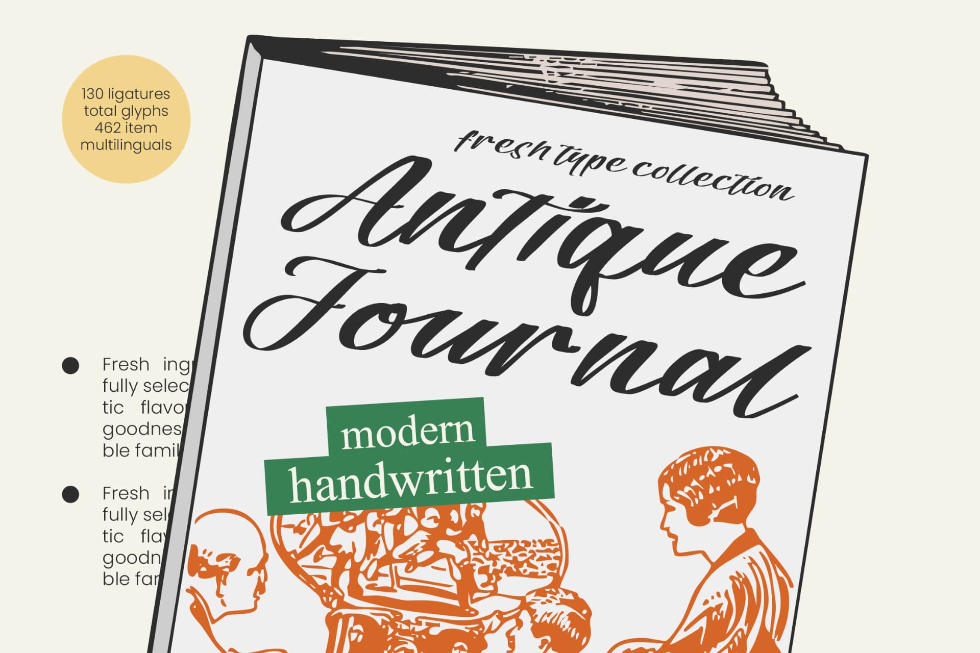 Preview of Antique Journal - Modern Handwritten font