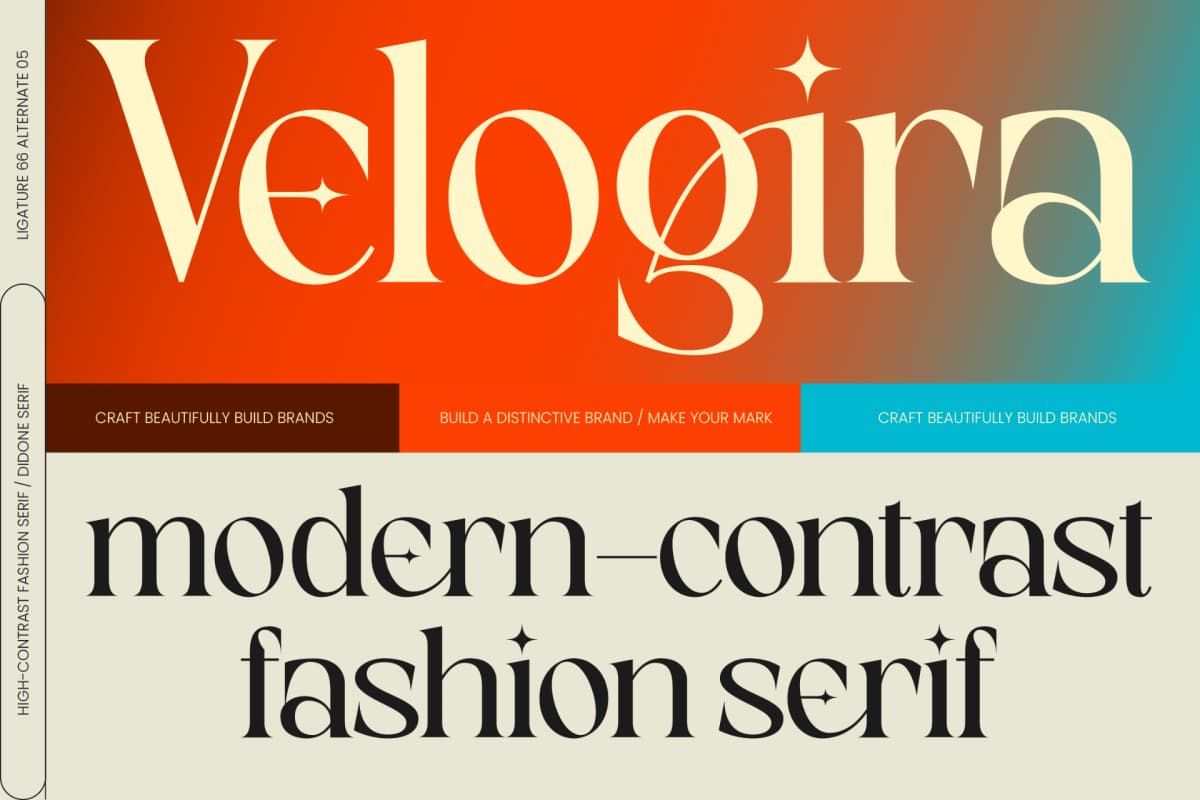 Velogira - Modern Contrast Fashion Serif font preview