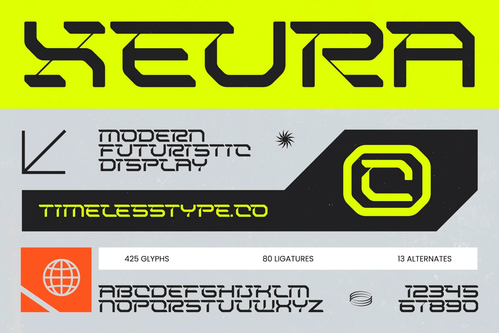 Preview of Xeura - Modern Futuristic Display font