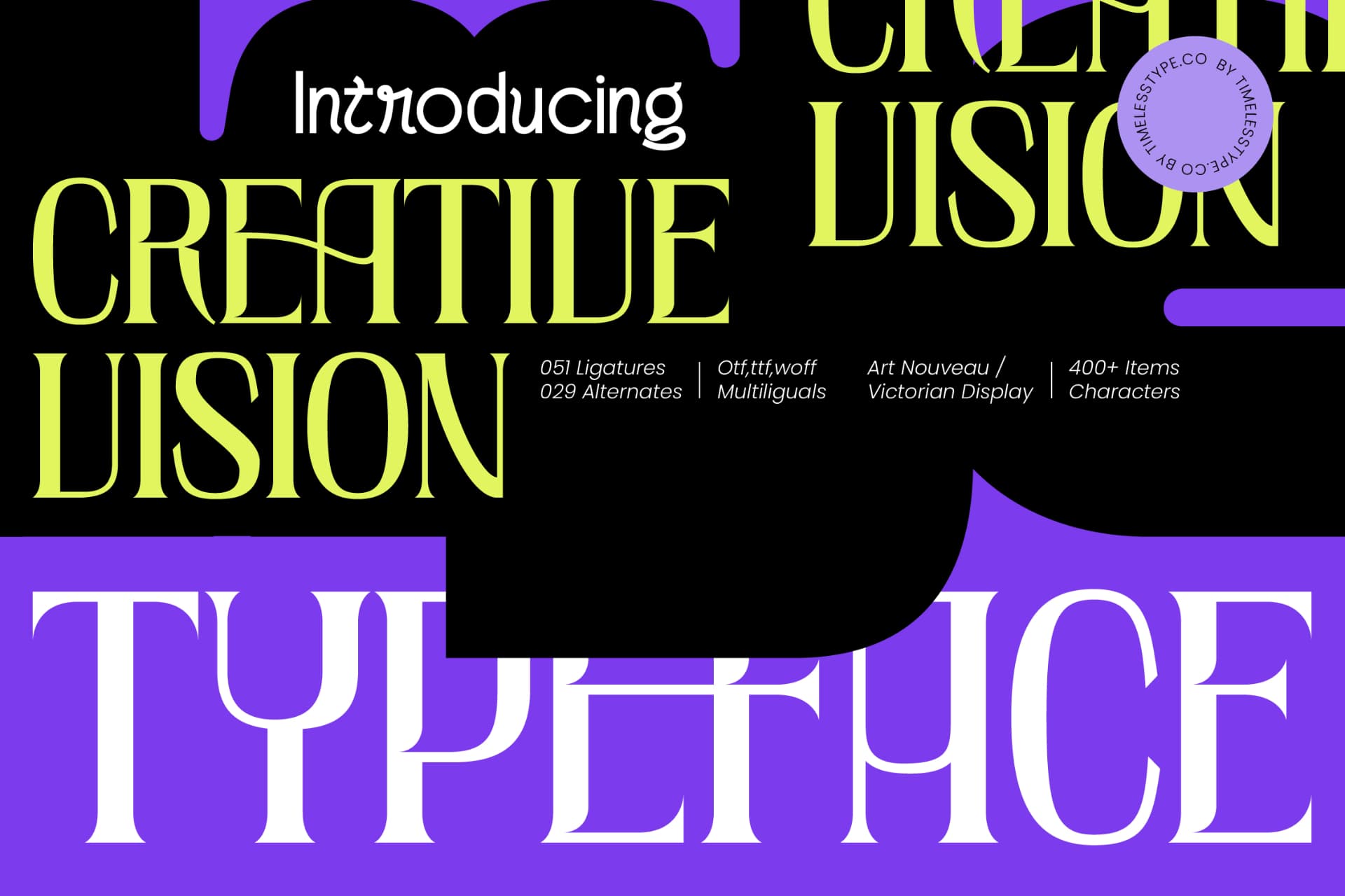 Preview of Creative Vision – Art Nouveau & Victorian Display font