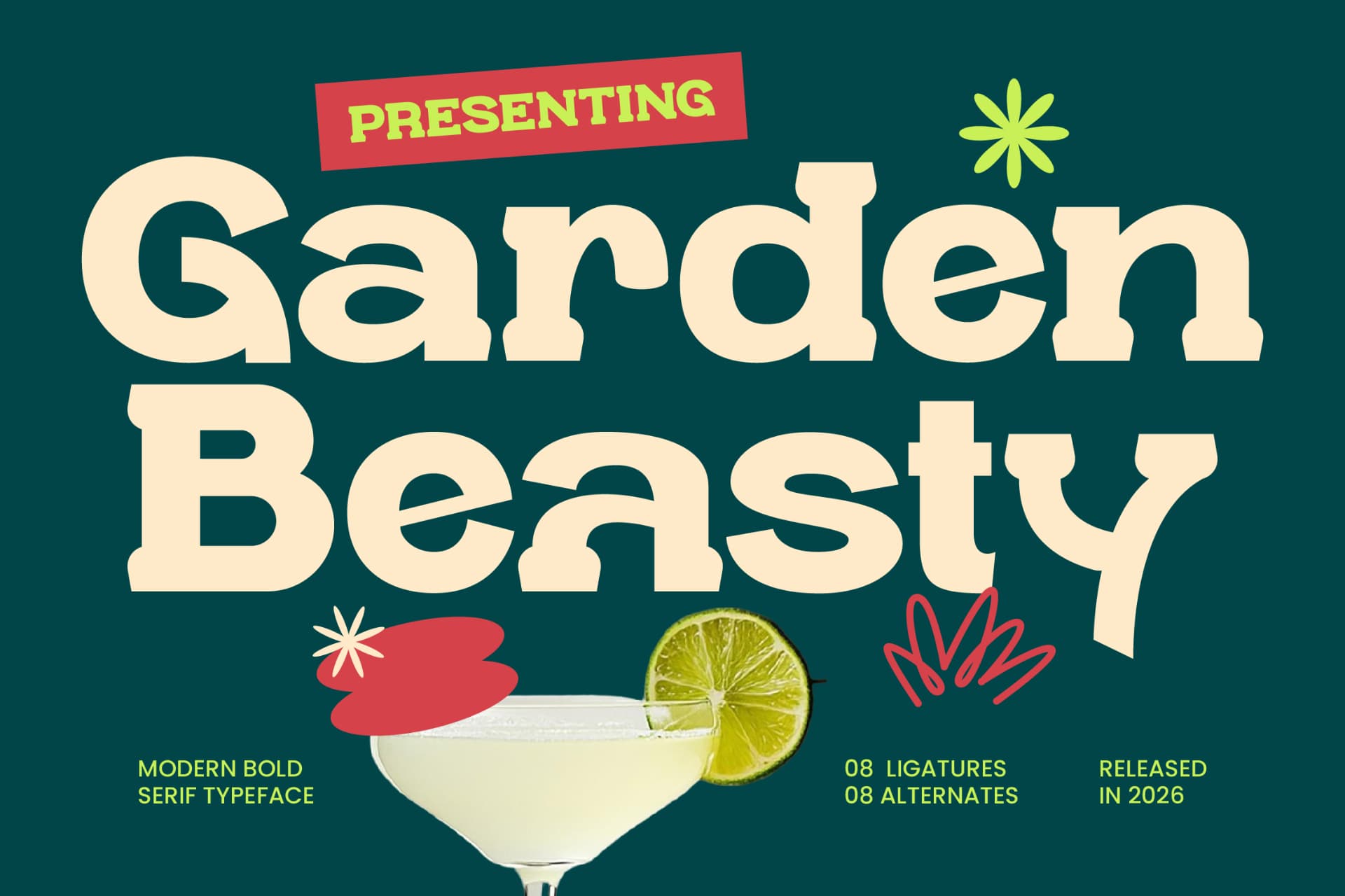 Preview of Garden Beasty – Modern Bold Serif font