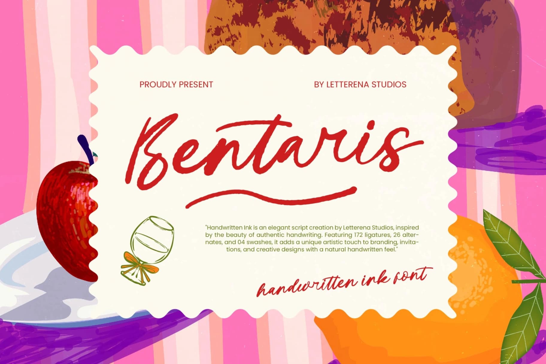 Preview of Bentaris - Handwritten Ink Font font