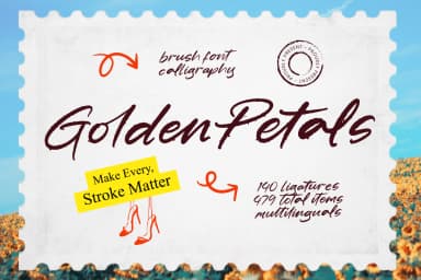Golden Petals - Brush Font Calligraphy