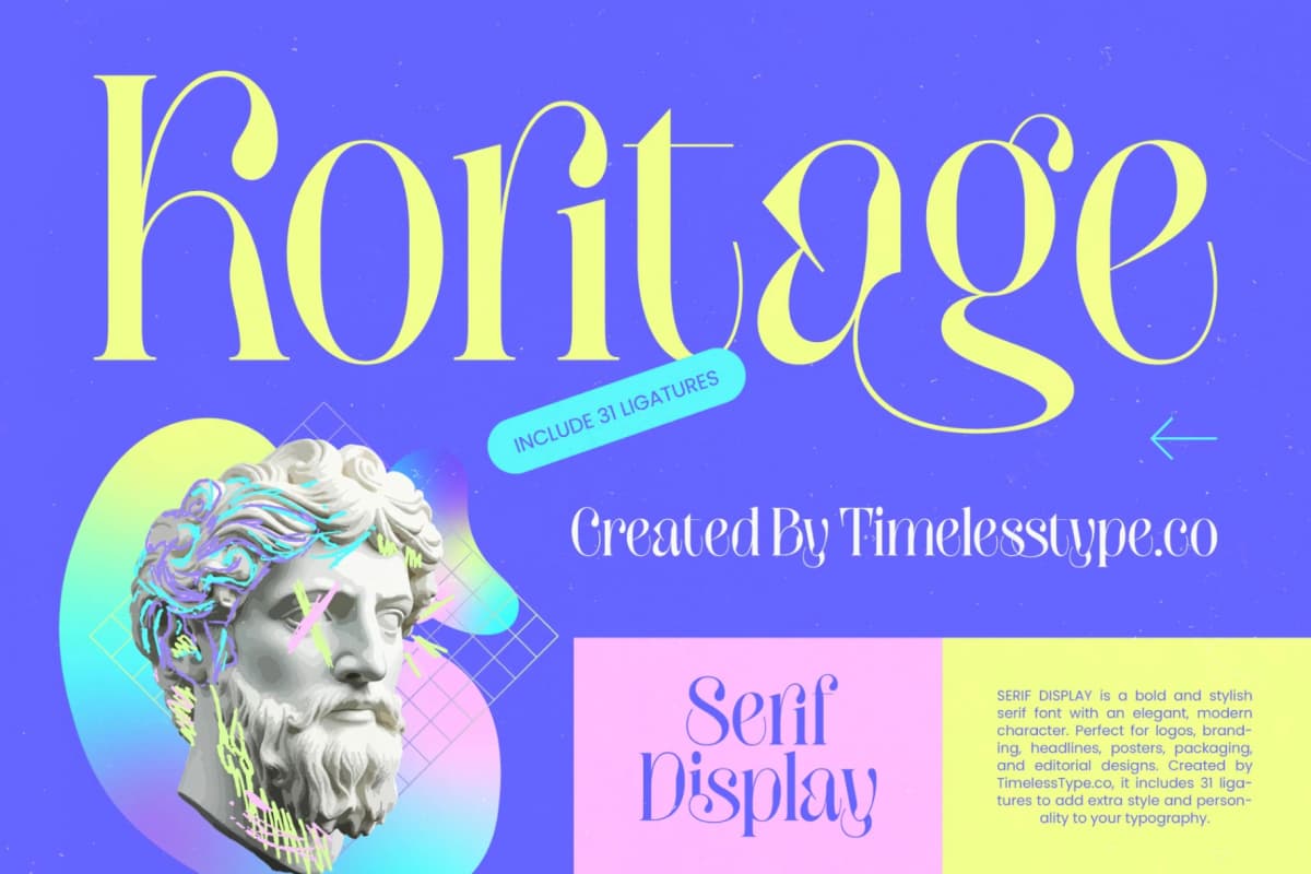 Koritage – Modern Serif Display font preview