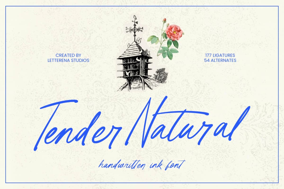 Tender Natural - Handwritten Ink Font font preview