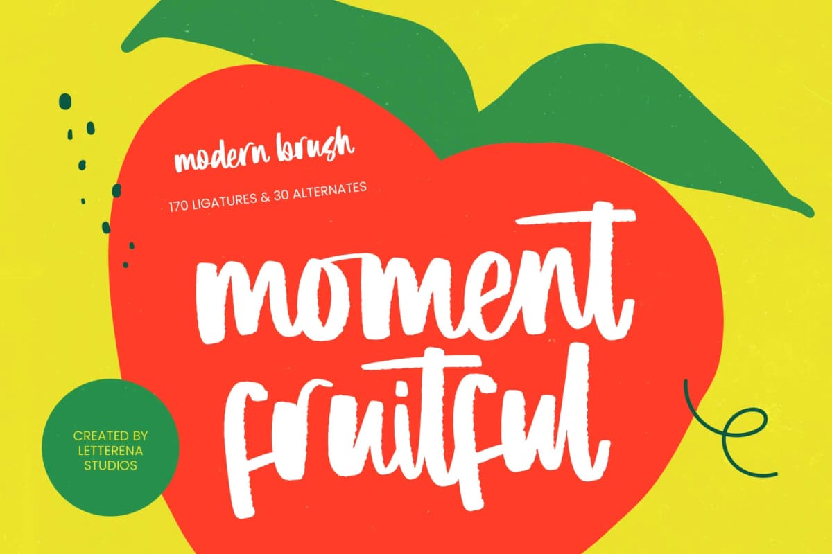 Moment Fruitful - Modern Brush font preview 1