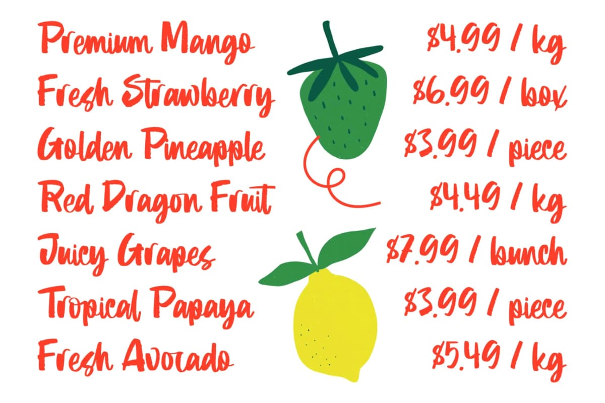 Moment Fruitful - Modern Brush font preview 6