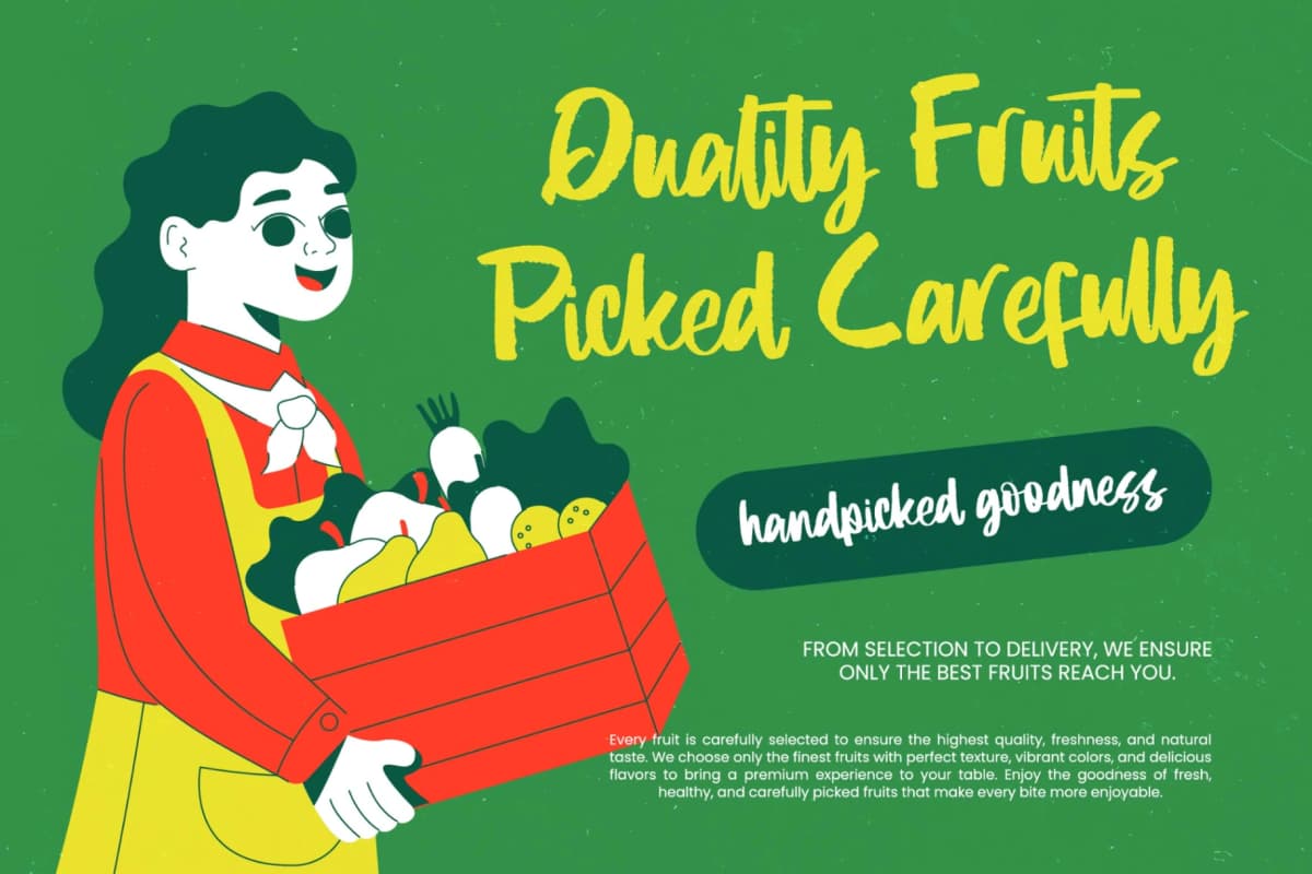 Moment Fruitful - Modern Brush font preview 3