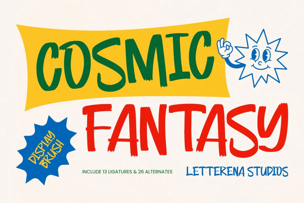 Cosmic Fantasy - Display Brush font preview