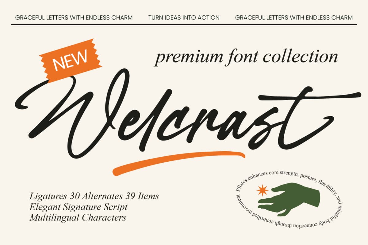 Welcrast - Elegant Signature Script font preview