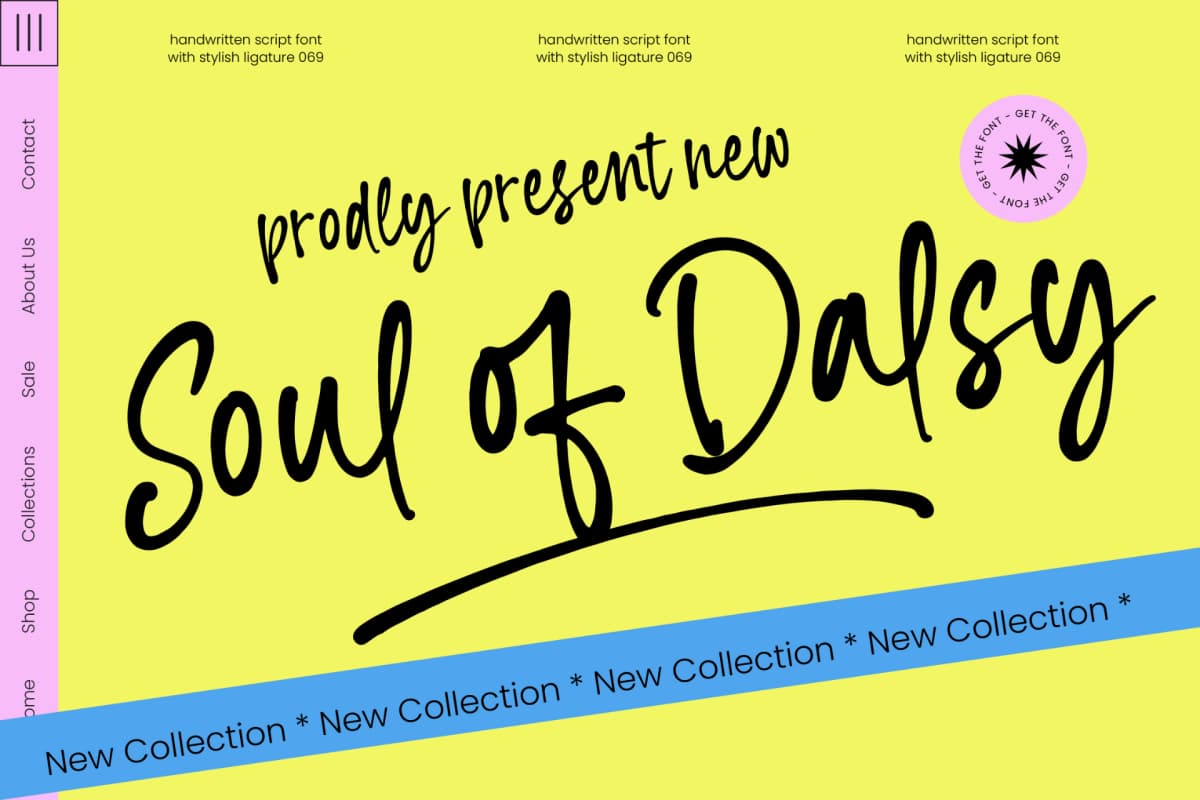Soul Dalsy - Handwritten Script Font font preview 1