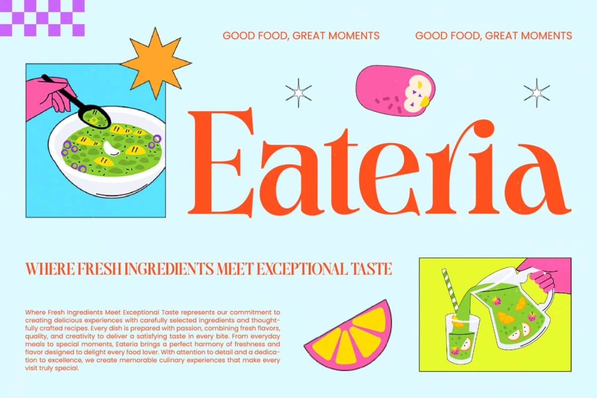 Cooking Paradise – Serif Display Font font preview 9