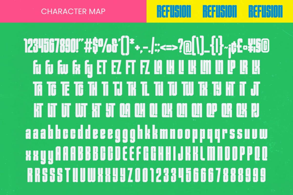 Refusion – Condensed Sans Serif Display font preview 10